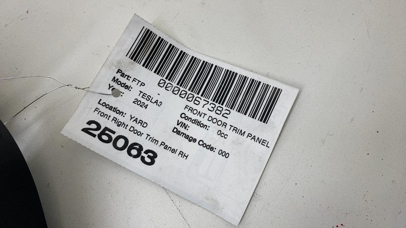 ⭕ 2024 2025 Tesla Model 3 Front Passenger Highland Door Panel Trim Card Right RH