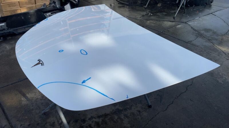 2020-2024 Tesla Model Y Front Bonnet Hood Shell Panel Assembly OEM White - PPSW