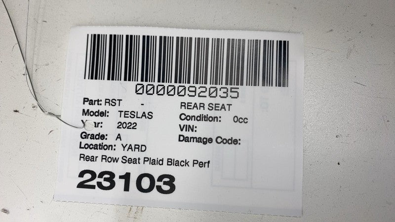 ⭕ 2021-2025 Tesla Model S Rear 2nd Row Seat Upper Back Rest & Lower Be