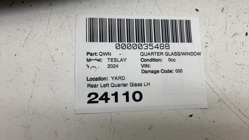 ⭕ 20-24 Tesla Model Y Rear Driver Side Quarter Qtr Window Glass Left 1