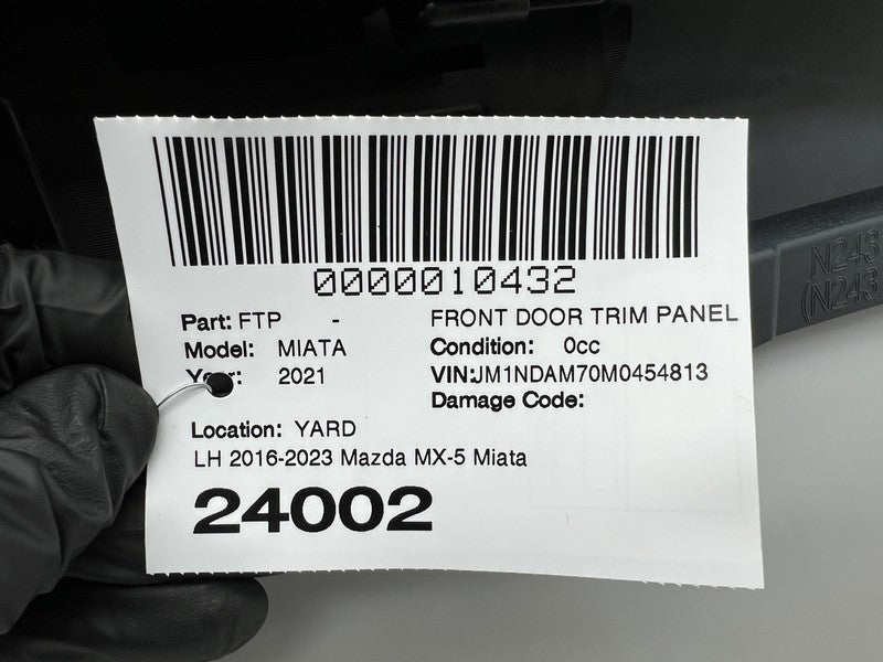 2016-2023 Mazda MX-5 Miata Front Driver Door Trim Card Cover Left LH Gray - 47C