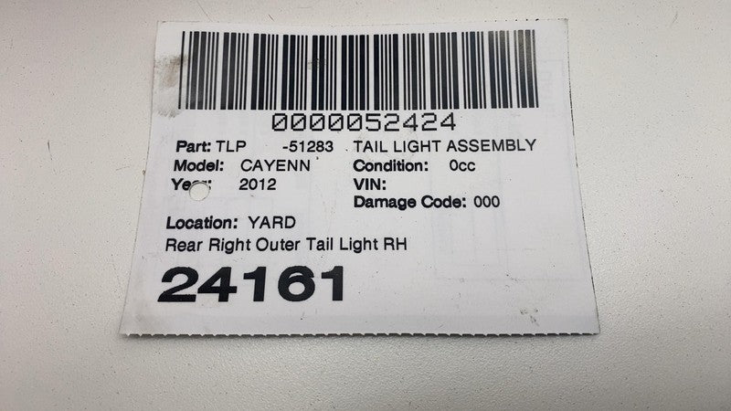 7P5 945 096 L 2011-2014 Porsche Cayenne Rear Passenger Outer Taillight LED Tail Lamp Right RH