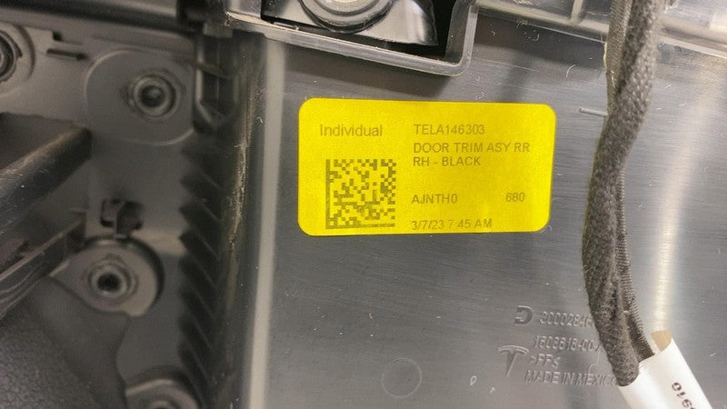 ⭕2021-2023 Tesla Model 3 Rear Passenger Side Interior Door Panel Trim Card Right