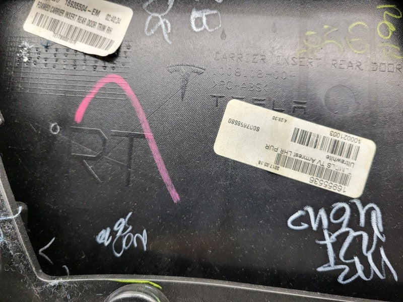 1008105 22 L ⭕ 12-15 Tesla Model S Rear Side Interior Door Panel Trim Card Right 1008105-22-L