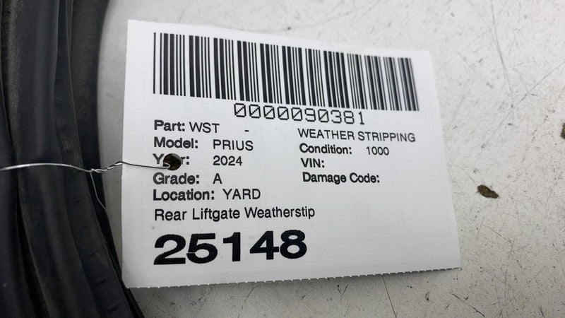 ⭕2023-2025 Toyota Prius Rear Liftgate Tailgate Body Weatherstrip Rubbe