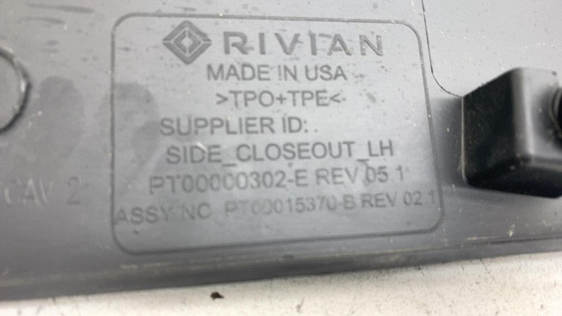 2022-2024 Rivian R1S R1T Underhood Left Side Closeout Trim Apron LH PT