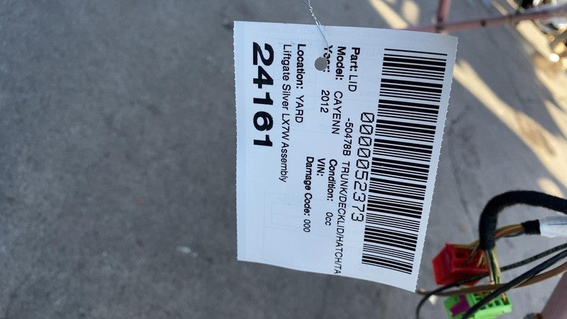 2011-2014 Porsche Cayenne S Rear Trunk Hatch Tailgate Liftgate Shell Silver LX7W