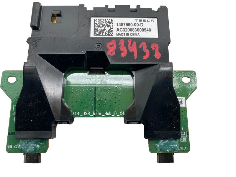 1487960 00 D ⭕ 17-23 Model 3 Y Rear Center Console Back USB Port Switch Type C 1487960-00-D