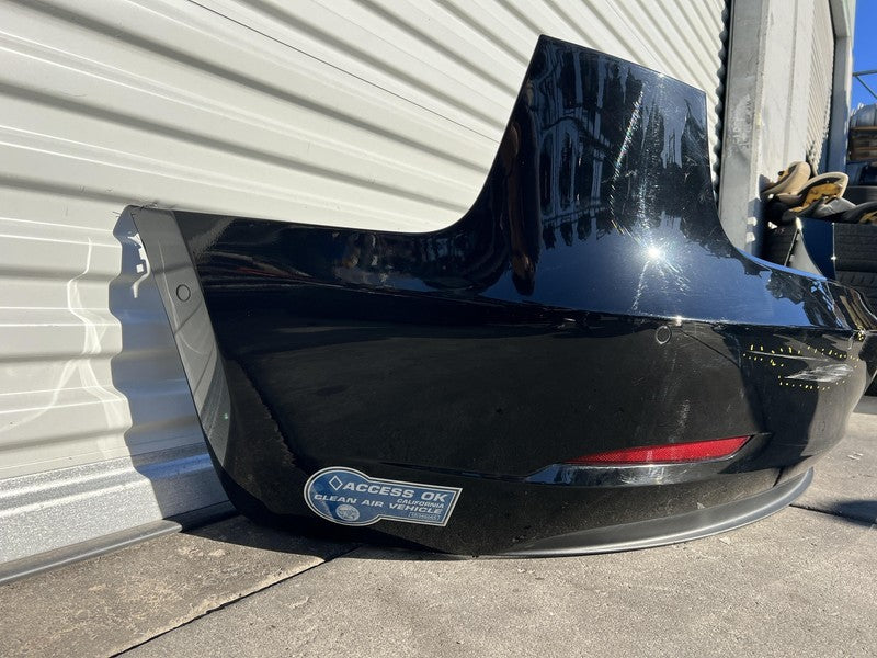 ⭕ 2017-2022 Tesla Model 3 Rear Bumper + Valance Park Sensor & Harness Black PBSB