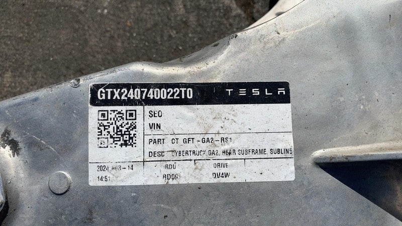 ⭕ 2024 Tesla Cybertruck Rear Suspension Subframe Cradle Crossmember 12