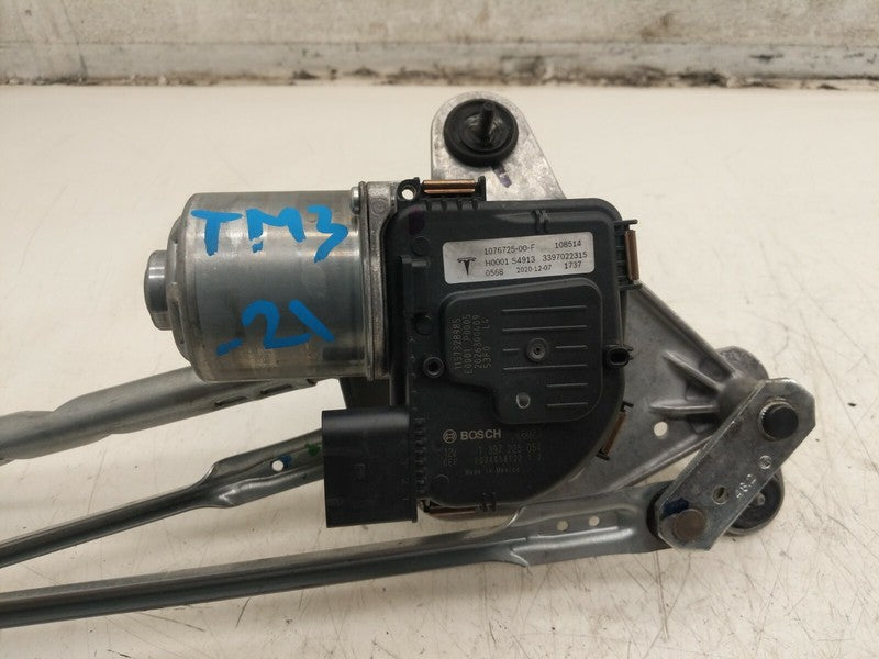 1076725 00 F ⭕ 2017-2022 Tesla Model 3 Front Windshield Wiper Linkage and Motor 1076725-00-F