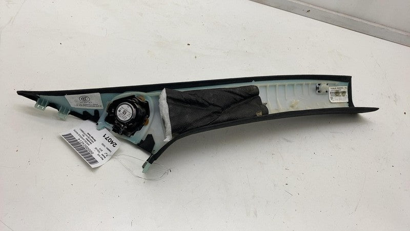 ⭕ 12-15 Model S Front Left A-Pillar Upper Trim Cover LH w/ Speaker 100