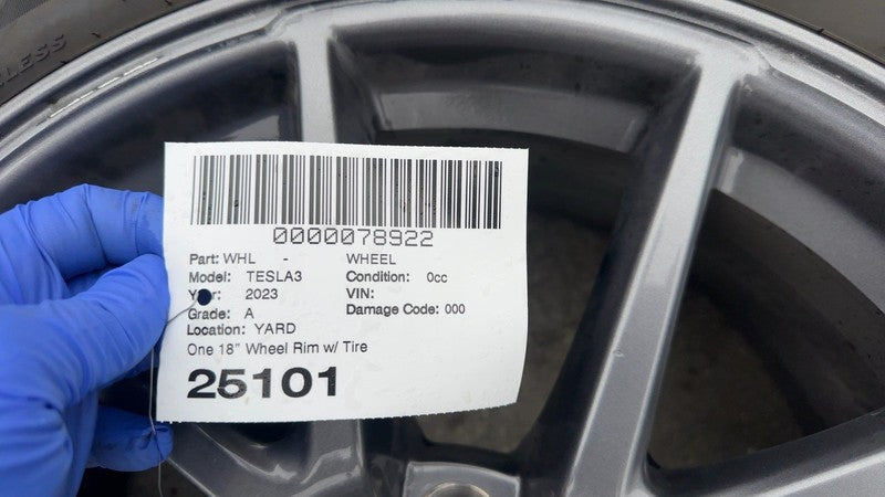 ⭕ 21-23 Model 3 Wheel Rim 18" inch 18x8.5J+40MM w/ Tire 235/45R18 1044