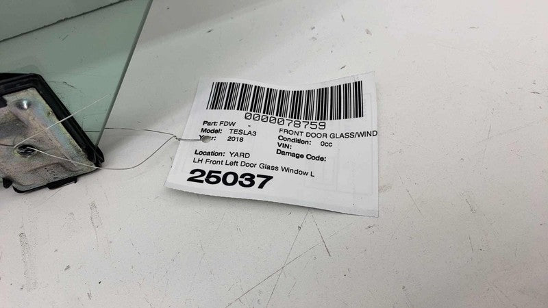 43R-004530 ⭕ 2017-2020 Tesla Model 3 Front Driver Side Door Window Glass Left (Single Pane)