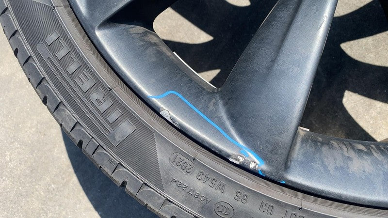 ⭕ 16-20 Model X Turbine Wheel Rim 22x9.0J +35MM w/ Tire 265/35ZR22 102