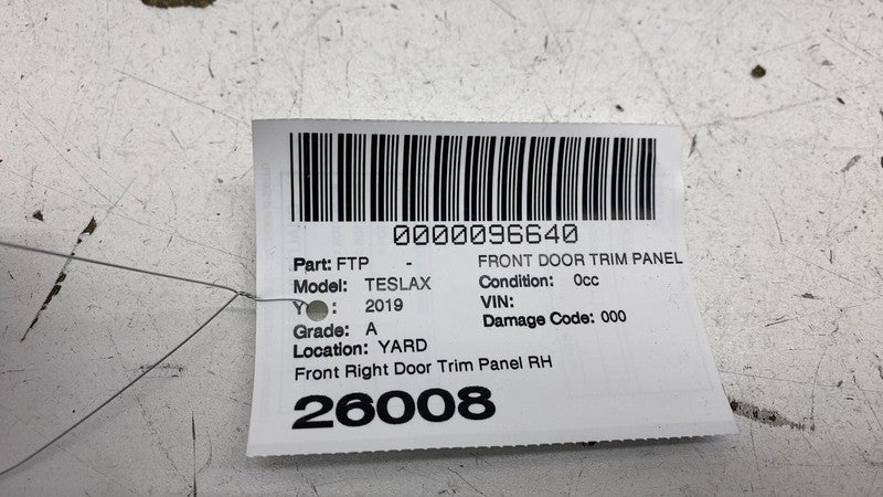 ⭕ 16-20 Tesla Model X Front Passenger Door Panel Trim Card Right RH 10