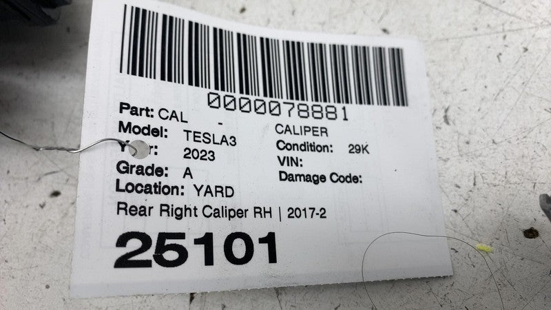 ⭕ 2017-2025 Tesla Model 3 Rear Right Caliper + Brake Hose Line BASE 10