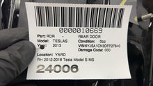 2012-2015 Tesla Model S Rear Passenger Side Door Shell Panel Right Black - PBSB