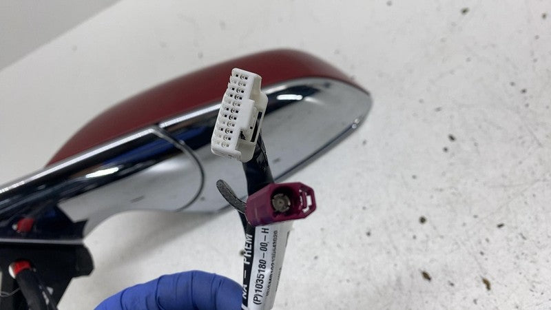⭕ 16-20 Tesla Model X Left Exterior Rear View Door Mirror Red PPMR 103
