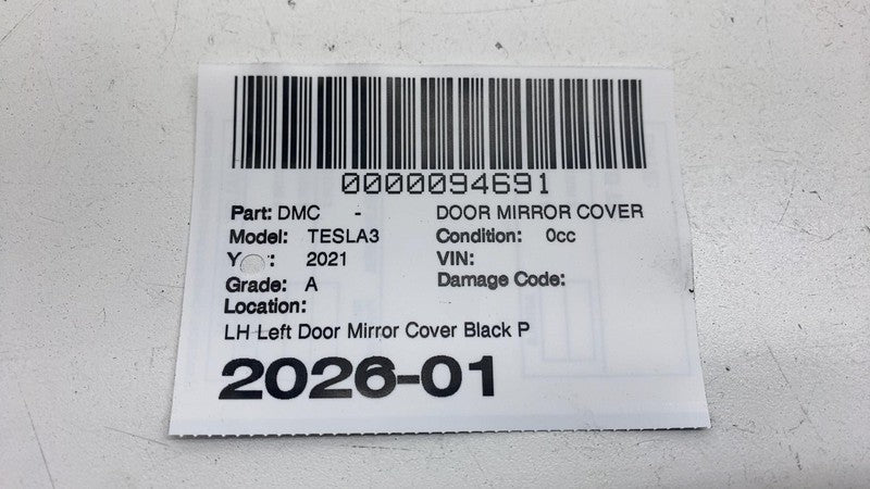 ⭕ 2017-2025 Model 3 Right Door Mirror Cover Skull Cap RH Black PBSB 10