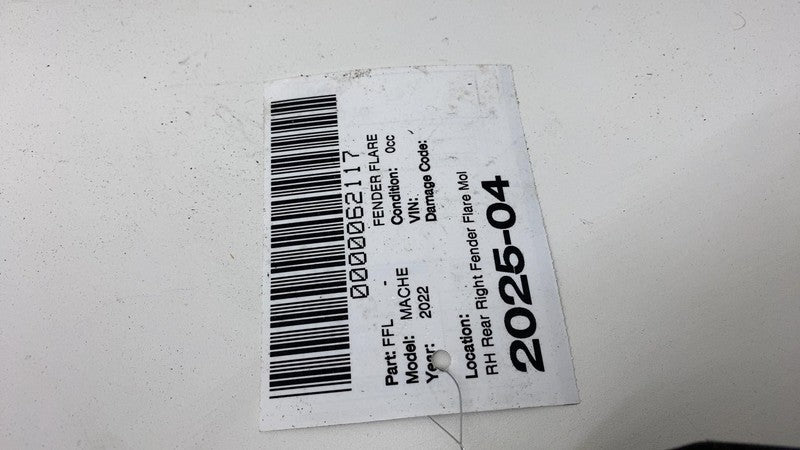 LJ8BR286D02AG ⭕ 21-24 Ford Mustang Mach-E Ge1 Rear Right Fender Flare Molding LJ8B-R286D02-AG