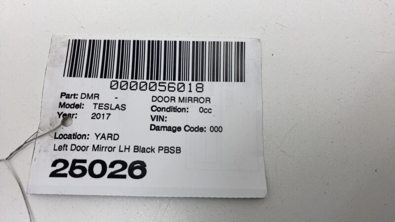 16-20 Tesla Model S Left Exterior Rear View Door Mirror Black PBSB 1041317-00-E