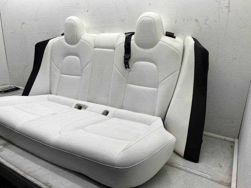 ⭕ 2017-2023 Tesla Model 3 Rear 2nd Row White Leather Seat Upper + Lowe
