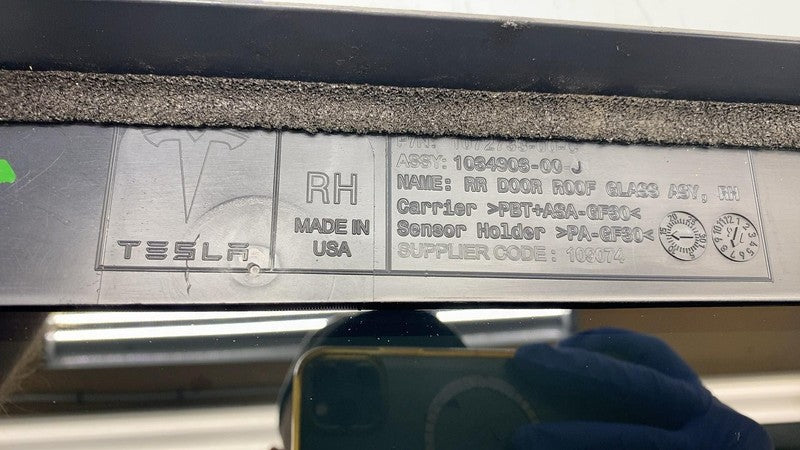 ⭕ 2016-2020 Tesla Model X MX Rear Right Side Falcon Door Roof Glass 10