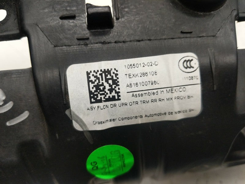 1055012-02-D ⭕ 2016-2020 Tesla Model X Rear Outer Falcon Door Trim Upper Right 1055012-02-D