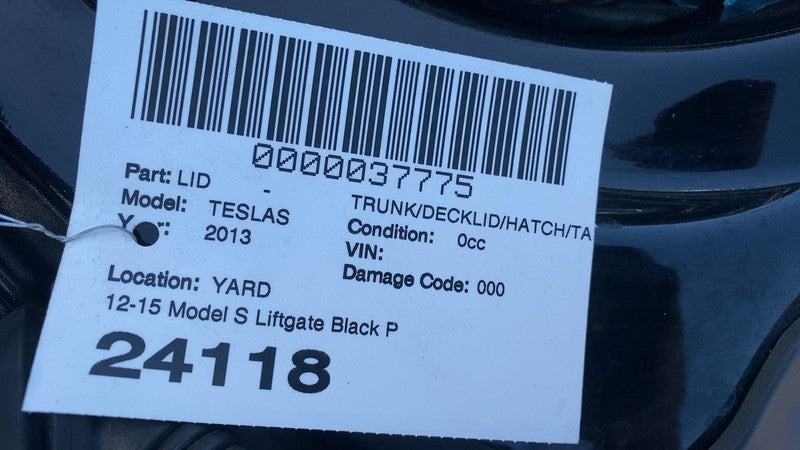 ⭕ 12-15 Tesla Model S Rear Tailgate Hatch Liftgate Panel Assembly Blac