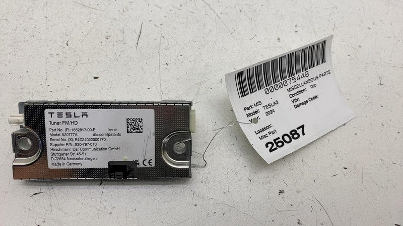 185281700E ⭕ 24-25 Tesla Model 3 M3 Radio Tuner Module FM/HD OEM 1852817-00-E Model 920777A