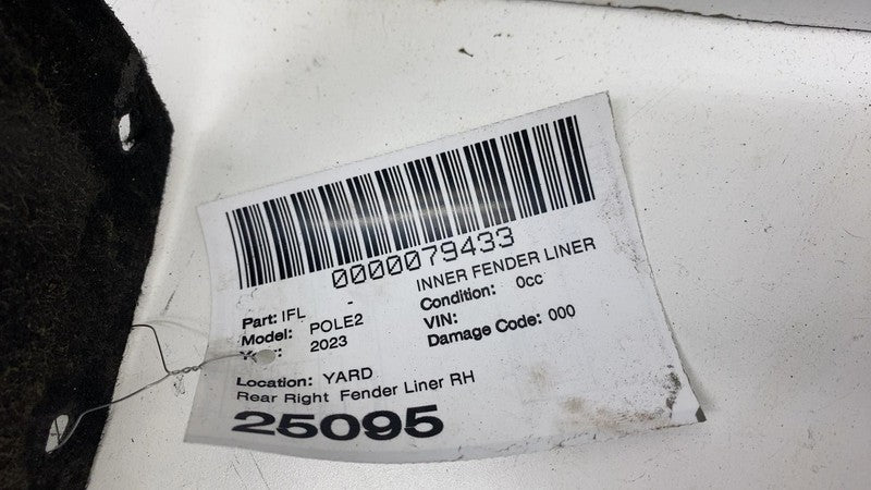 ⭕ 2022-2023 Polestar 2 Rear Passenger Fender Liner Guard Splash Shield Right RH
