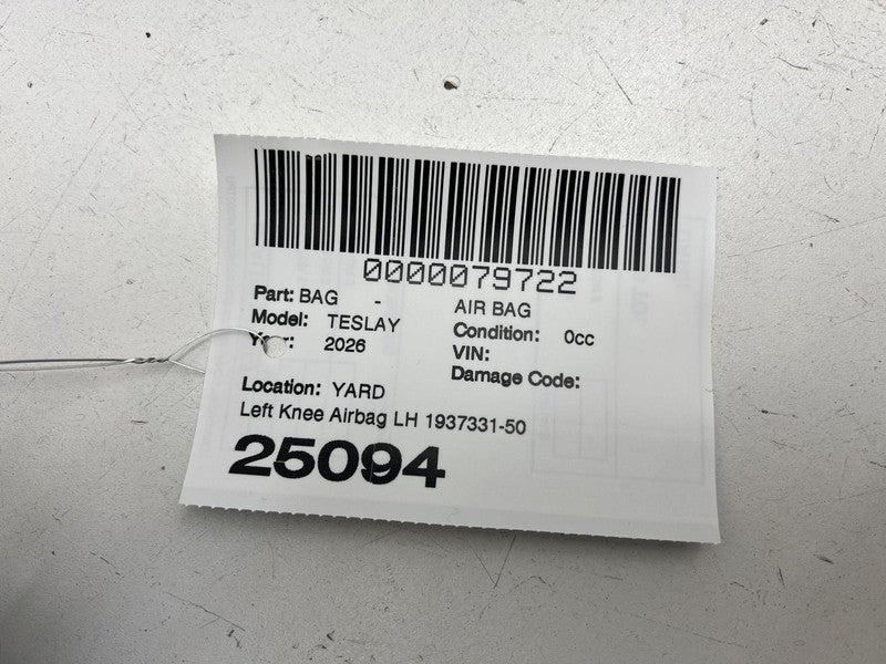 2026 Tesla Model Y Juniper Front Driver Lower Knee Safety Airbag Modul