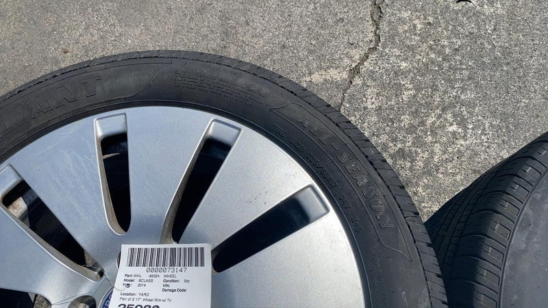 ⭕ 13-14 Mercedes-Benz B-Class Electric Drive Pair of 2 17" Wheel Rim w/ Tire OEM