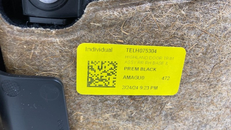 2024 2025 Tesla Model 3 Rear Passenger Side Highland Door Panel Trim C