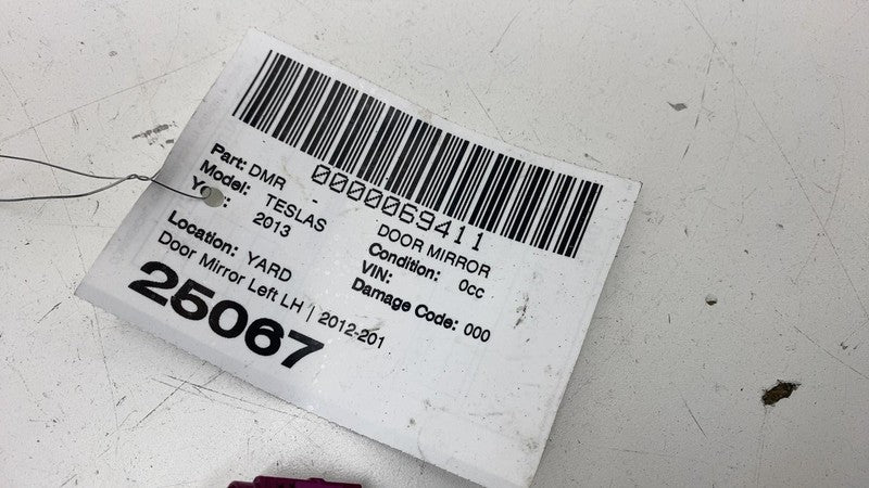 ⭕12-15 Tesla Model S Left Exterior Rear View Door Mirror White PPSW 60