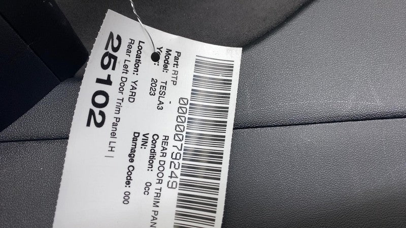 ⭕ 2021-2023 Tesla Model 3 Rear Driver Side Interior Door Panel Trim Ca