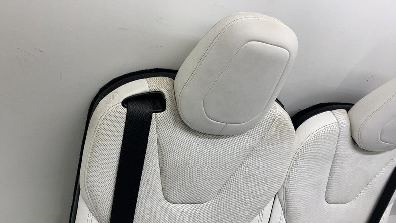 ⭕ 2021-2025 Tesla Model X Rear Left & Right 3rd Row Seat Leather White
