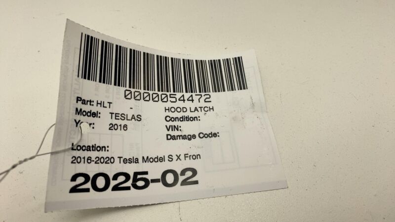2016-2020 Tesla Model S X Front Secondary Hood Latch Actuator Cable Release