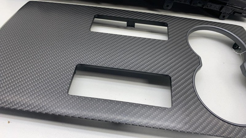⭕ 16-20 Model S Center Console Cover w/ Cupholder Trim Carbon Fiber 10