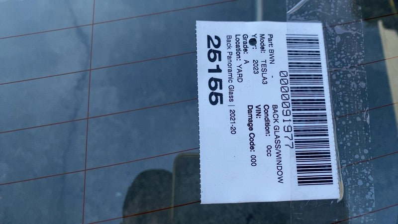 ⭕ 21-23 Model 3 M3 Rear Trunk Panoramic Backlite Glass Back Section 14