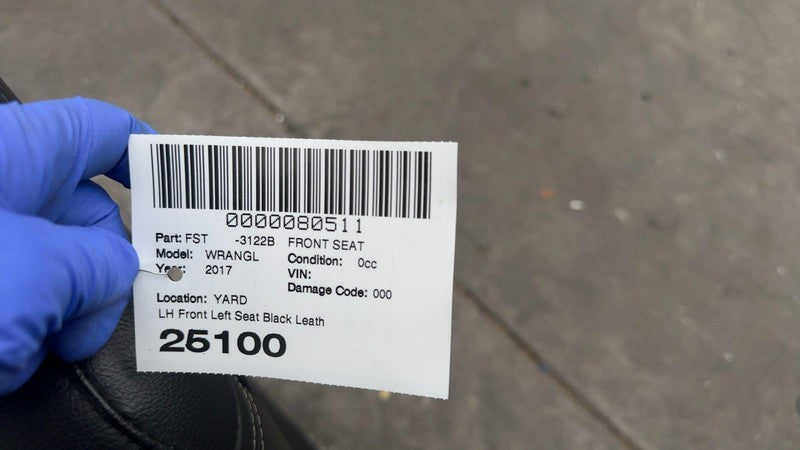 ⭕ 11-17 Jeep Wrangler Front Driver Side 1st Row Bucket Seat Black Leat