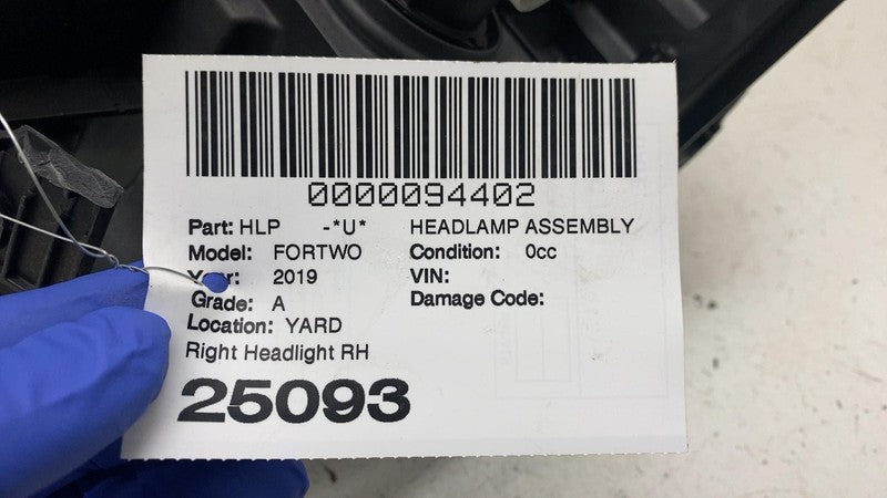 ⭕ 2019 Smart EQ Fortwo Front Driver Side Headlight 2-Door Head Lamp Le