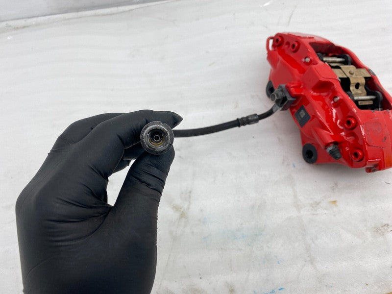 ⭕ 2016-2020 Tesla Model X Rear Driver Side Caliper Red w/ Brake Hose Line Left