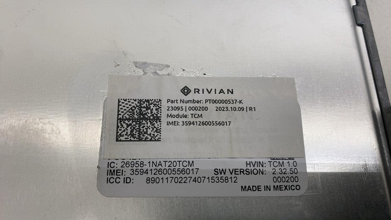 PT00000537K 22-24 Rivian R1T R1S Telematics Communication Computer Control Module PT00000537