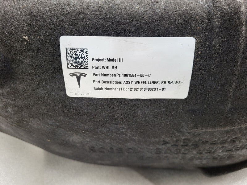 1081584 00 C ⭕ 2017-2022 Tesla Model 3 Rear Side Wheel Liner Splash Shield Guard 1081584-00-C