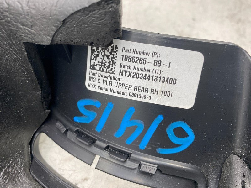 1086285 88 I ⭕ 17-23 Model 3 Rear Upper Passenger Side C-Pillar Trim Cover Panel 1086285-88-I