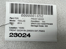 ⭕ 12-15 Tesla Model S Front Passenger Side Door Shell Panel Right Green - PMSG