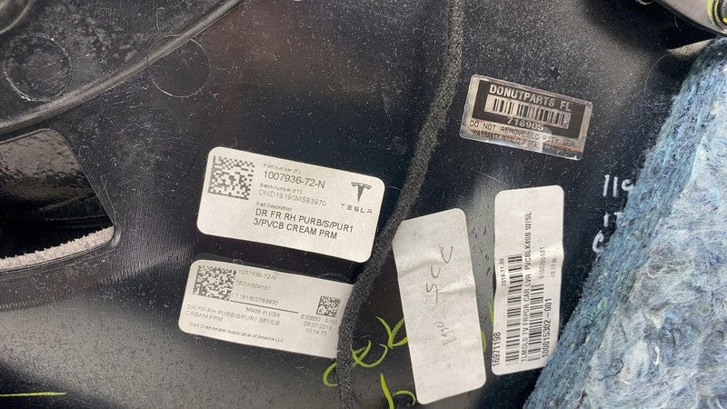 1007936-52-N ⭕ 16-20 Model S Front Passenger Side Door Panel Trim Card Right RH 1007936-52-N