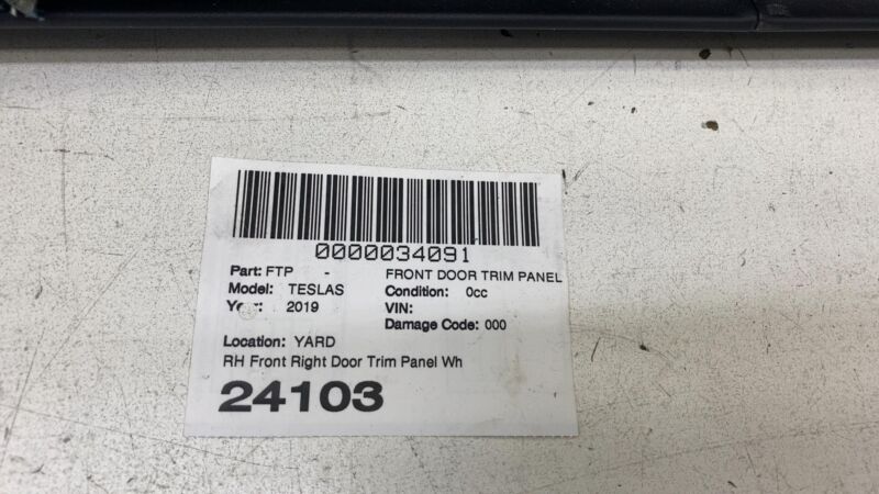 1007936-53-N ⭕ 2012-2020 Tesla Model S Front Right Door Panel Trim Card Cover RH 1007936-53-N